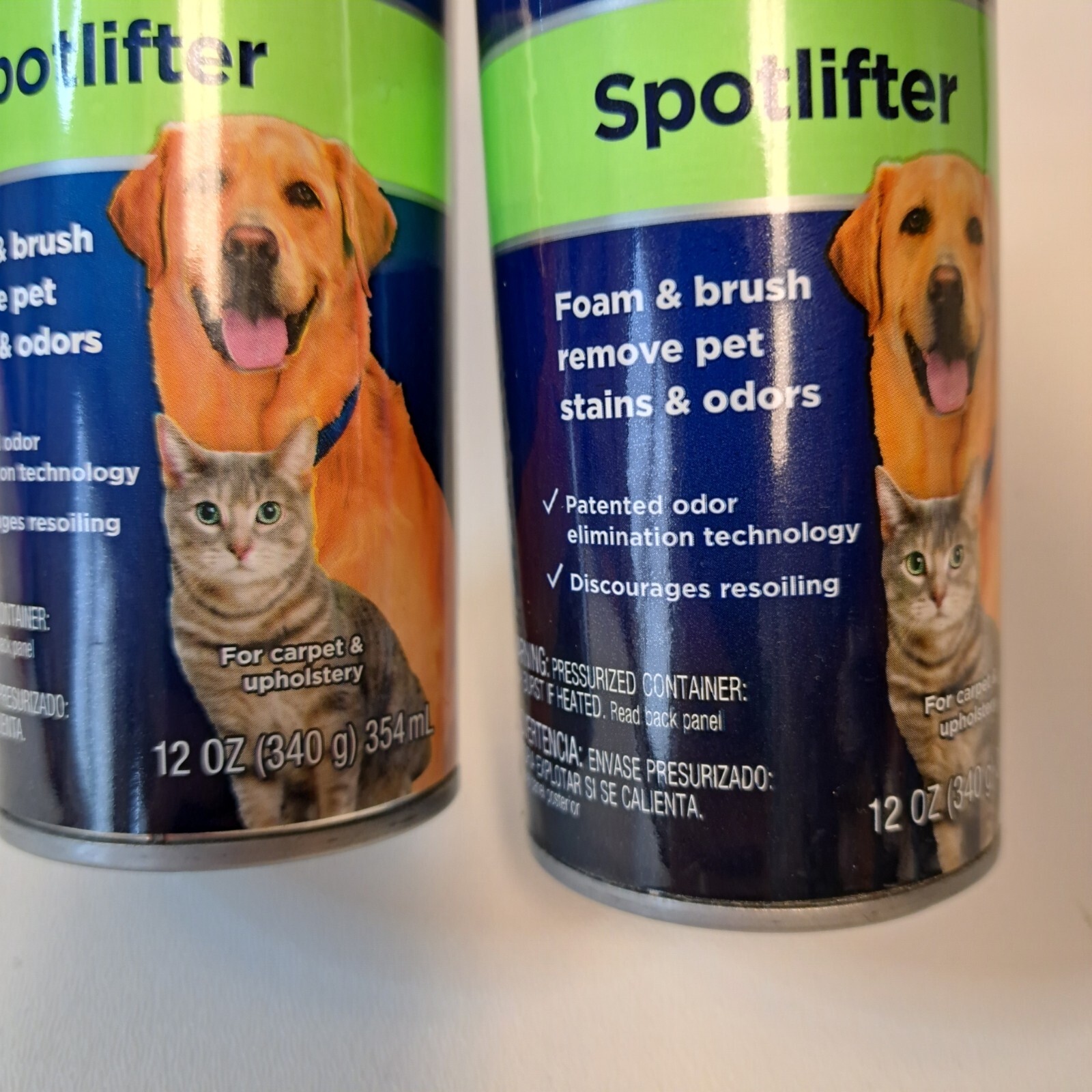 2 Cans BISSELL Spotlifter Foam Remove Pet Stains Odors Carpet & Upholstery 12OZ
