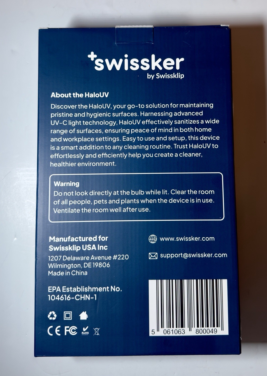 New Swissker By Swisslip HaloUV Home Disinfection Device