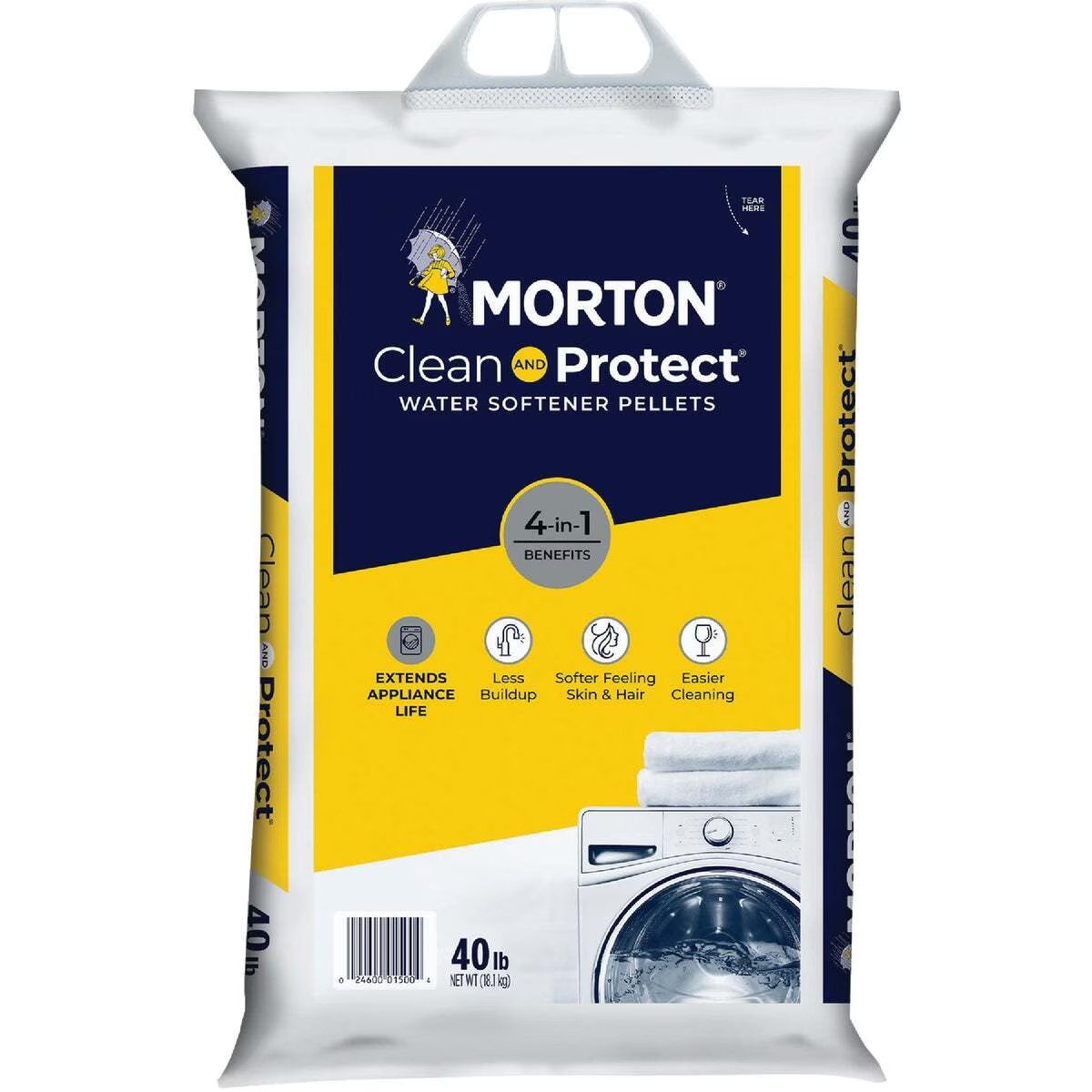 (4 pack) Morton Clean and Protect Water Softener Salt Pellets, 40 lb