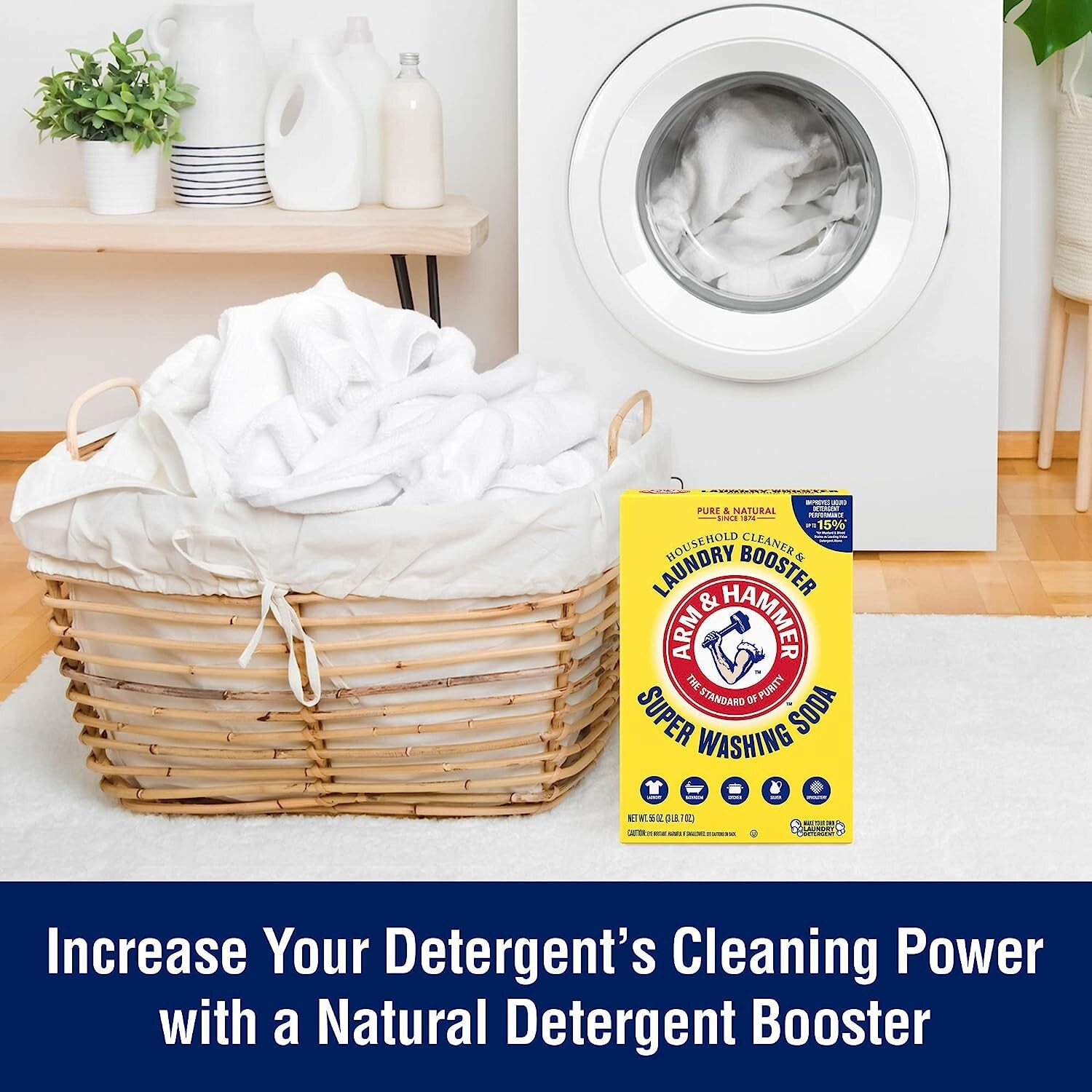 ARM & HAMMER Super Washing Soda – Natural Cleaner, 55oz
