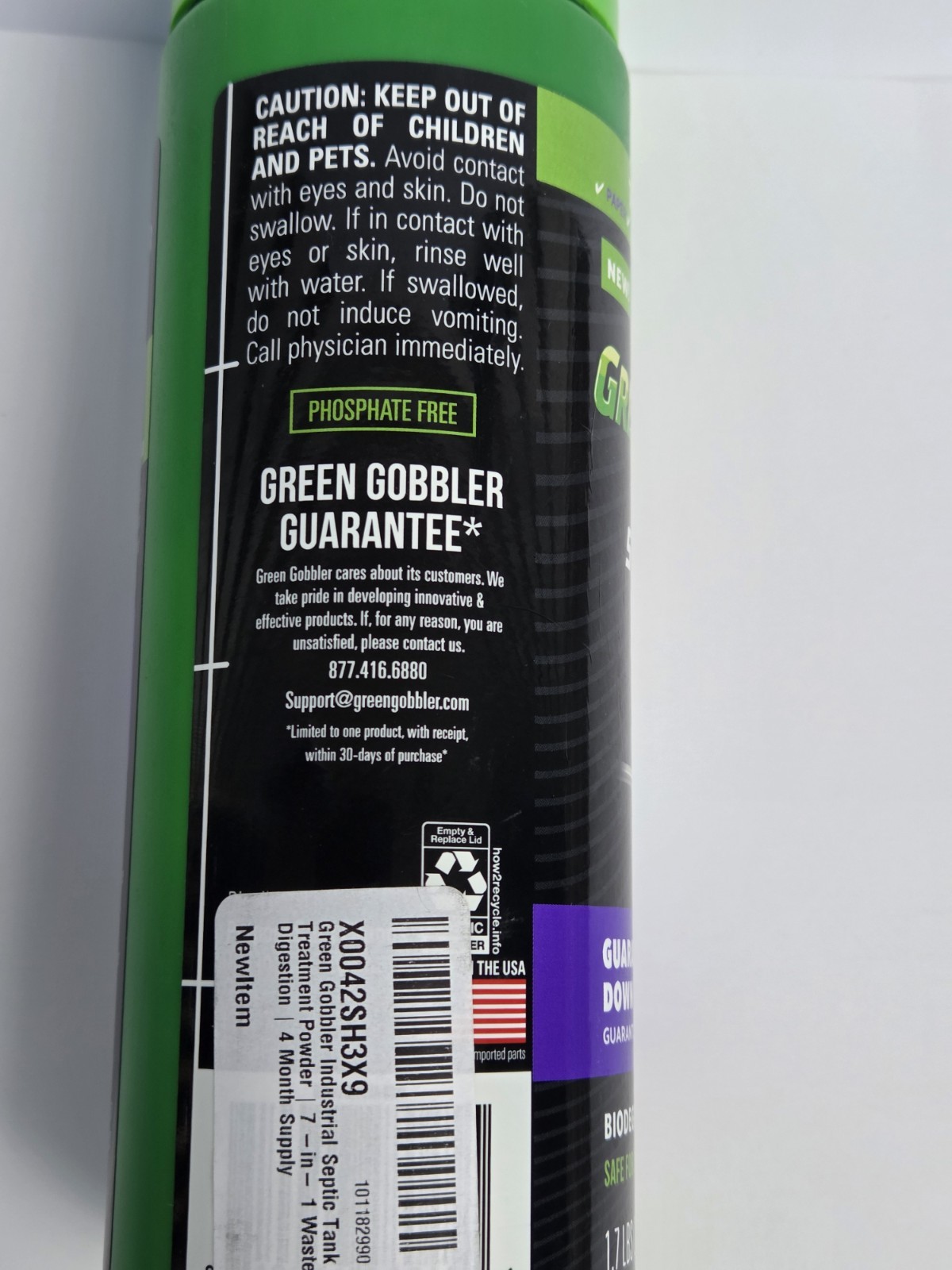 Green Gobbler Ind Septic Saver Tank Treatment Powder – 4 Monthly Doses, 1.7 lbs