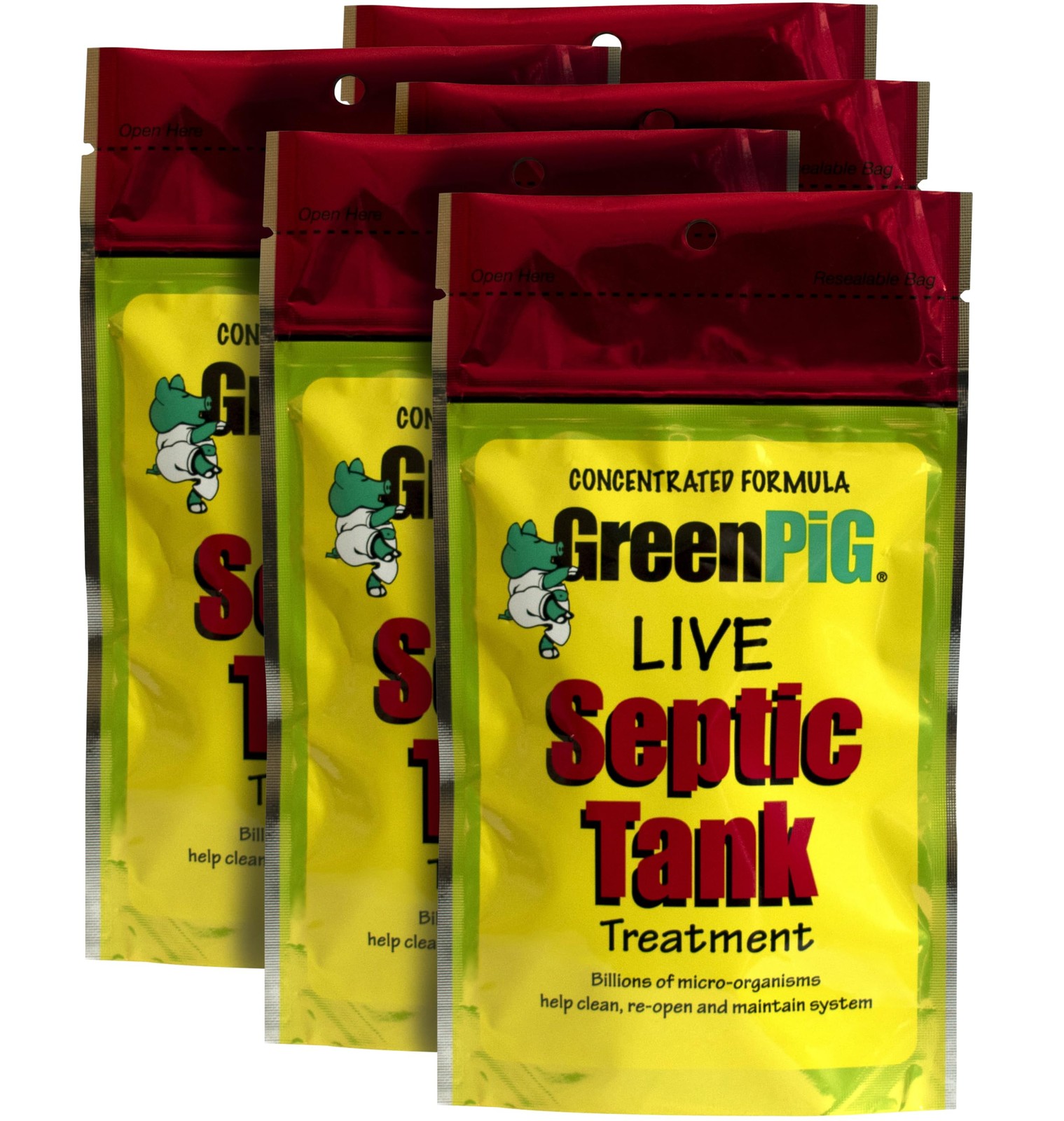 GREEN PIG Live Tank Treatment Aids in The Breakdown of Septic Waste to Prevent