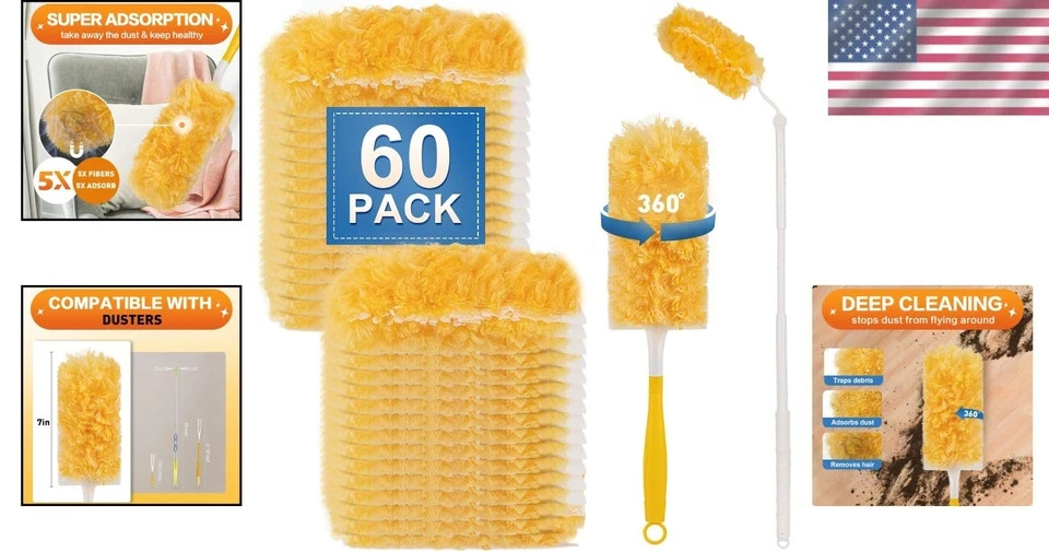 Heavy Duty Duster Refills Microfiber Dusting Kit for Furniture Ceiling Fan