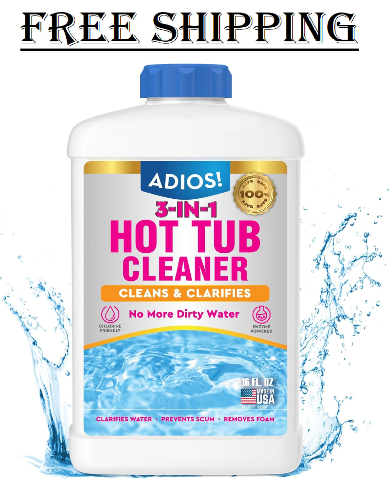 3-in-1 Spa Cleaner – Clarifies Water, Stops Scum and Removes Foam, Works with…