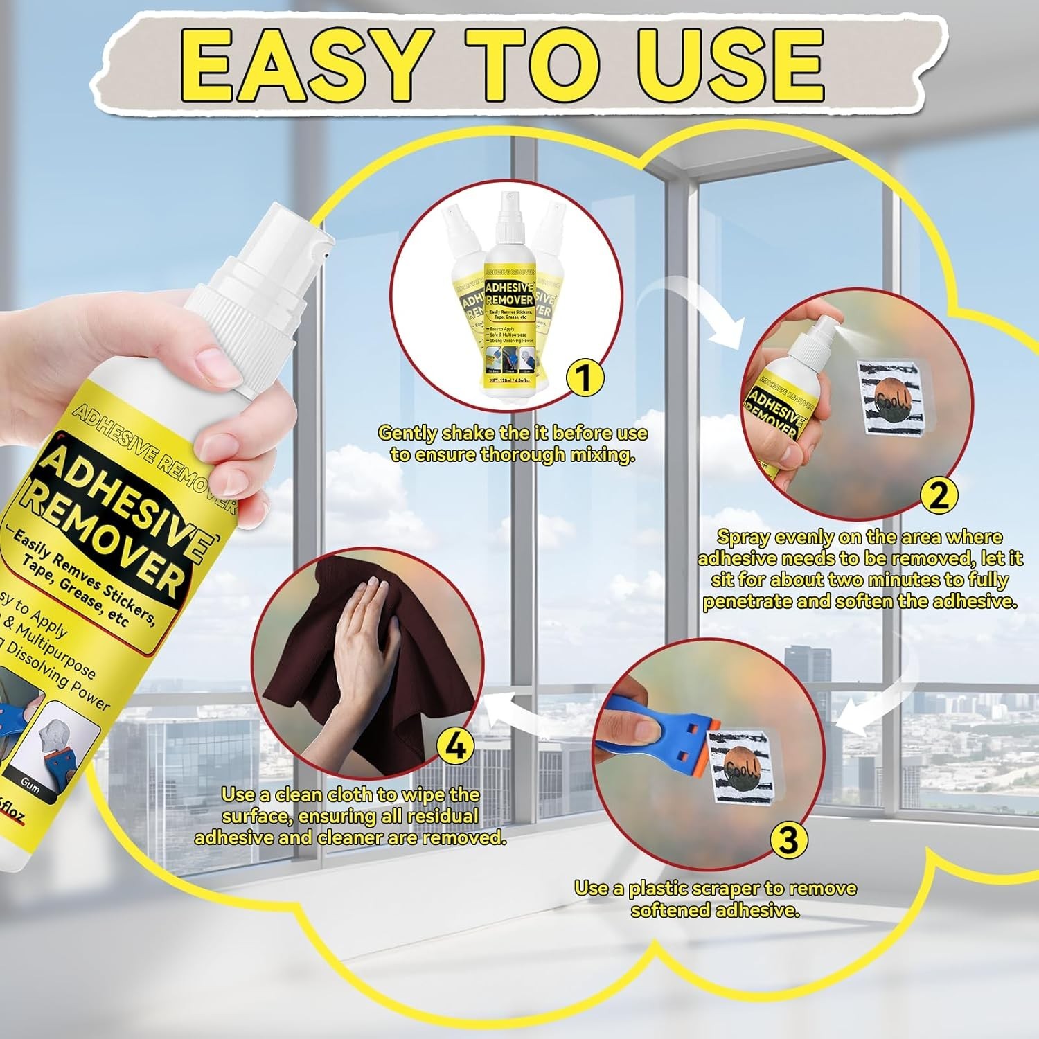 Adhesive Remover, Multipurpose Sticker and Label Cleaner, Surface-Safe Glue R…