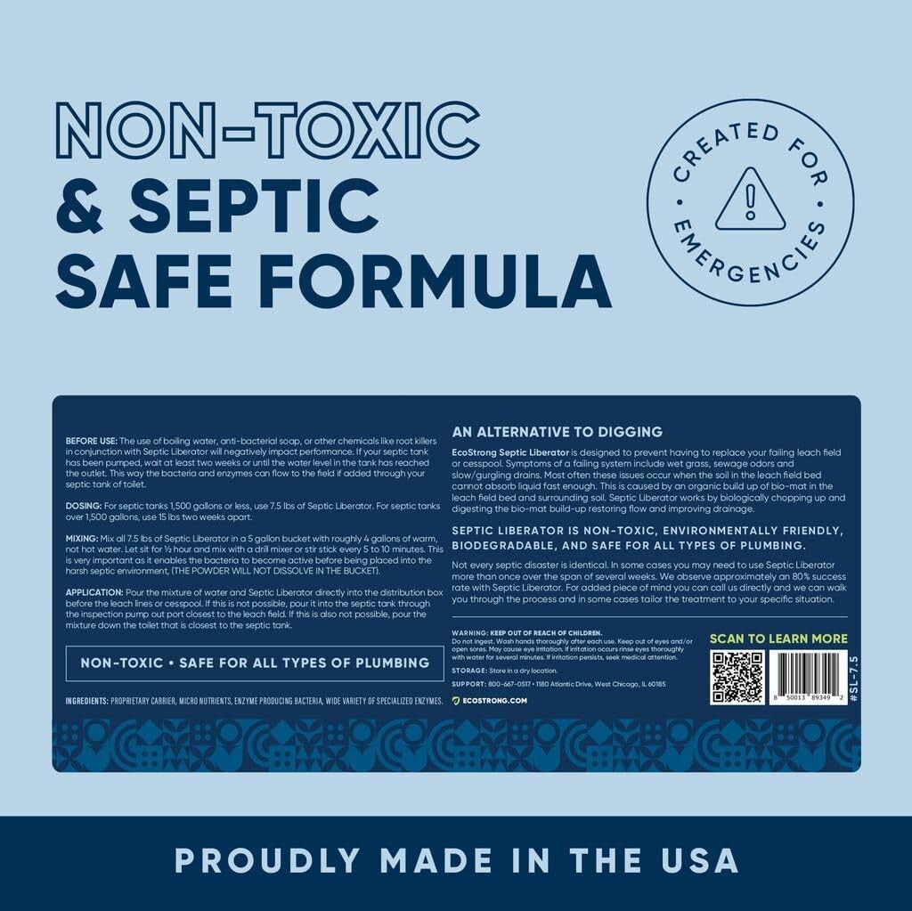 Septic Tank Shock Treatment | Bio Enzyme Septic Safe |Clears Leach & Drain Field
