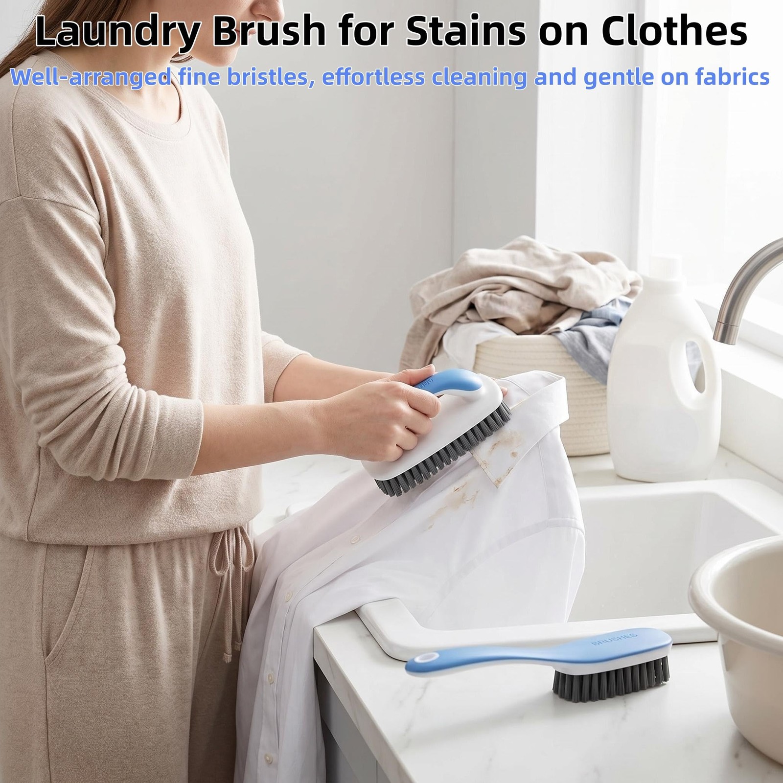 Scrub Cleaning Brush for Stains Laundry Brush Soft Bristle Cleaning Brushes S…
