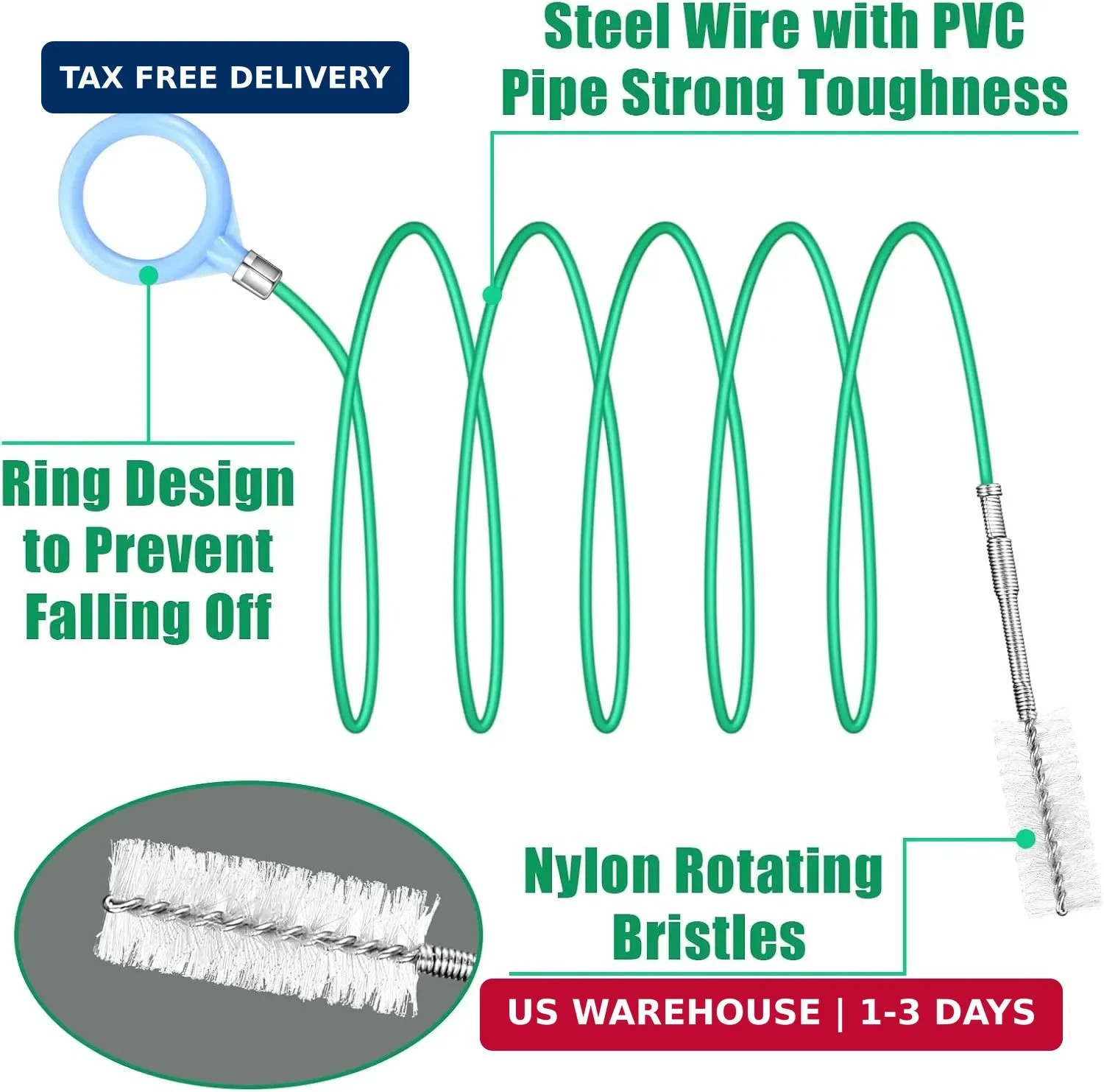 Auto Sunroof Drain Cleaning Tool,118Inch Long Pipe Cleaner for Car,Flexible Tube