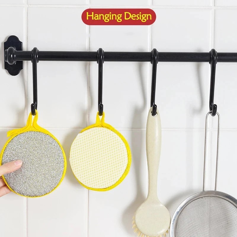 Double-Sided Scouring Pads Dish Pan Washing Sponge Kitchen Cleaning Tool