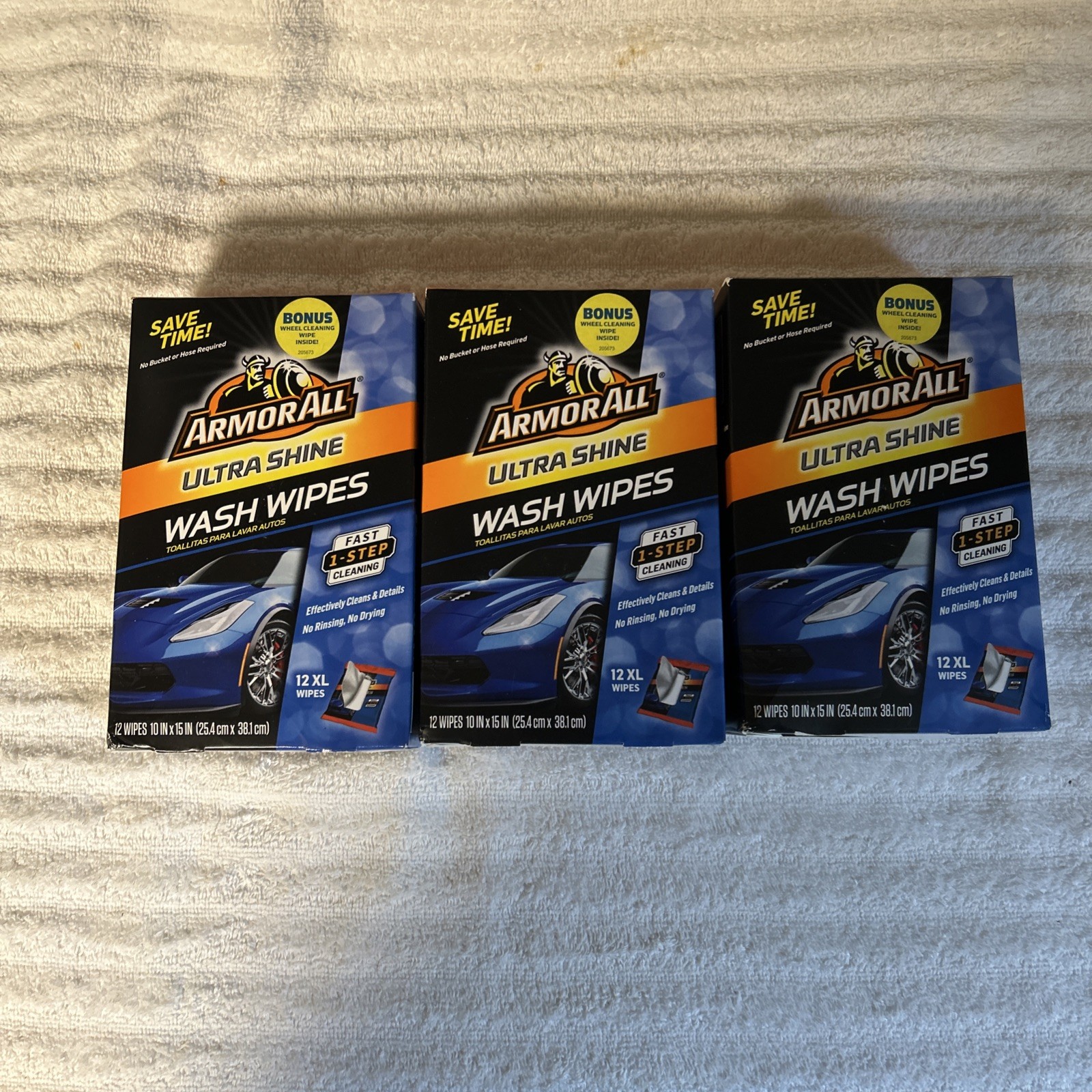 *3 PACK* Armor All Exterior Ultra Car Wash Wipes XL 10 x 15 inch *3 PACK BUNDLE*