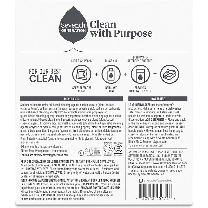 Dishwasher Pods Dual Action 0% Fragrance Phosphates Septic Safe Biobased 83% New
