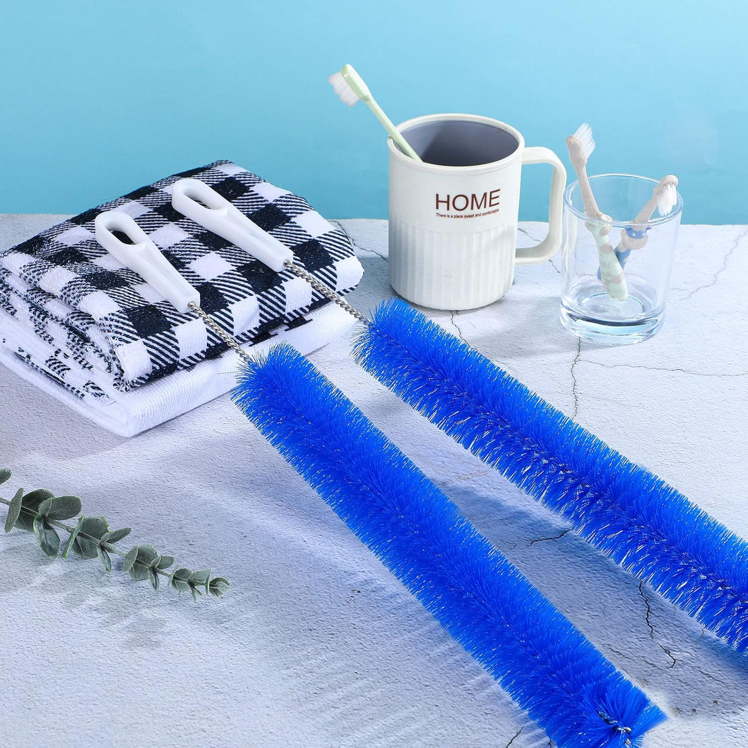 2 Pcs Drain Cleaner Brush 15 Inches Extra Long Handle Scrub Cleaner Bottle Brush