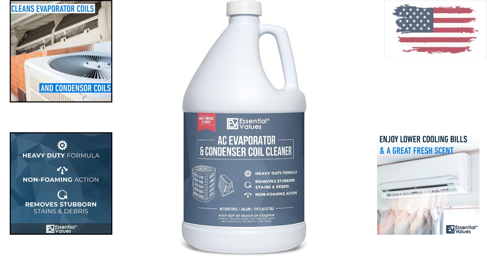 Heavy Duty 128 Oz Non-Acidic AC Cleaner for Commercial & Residential Units