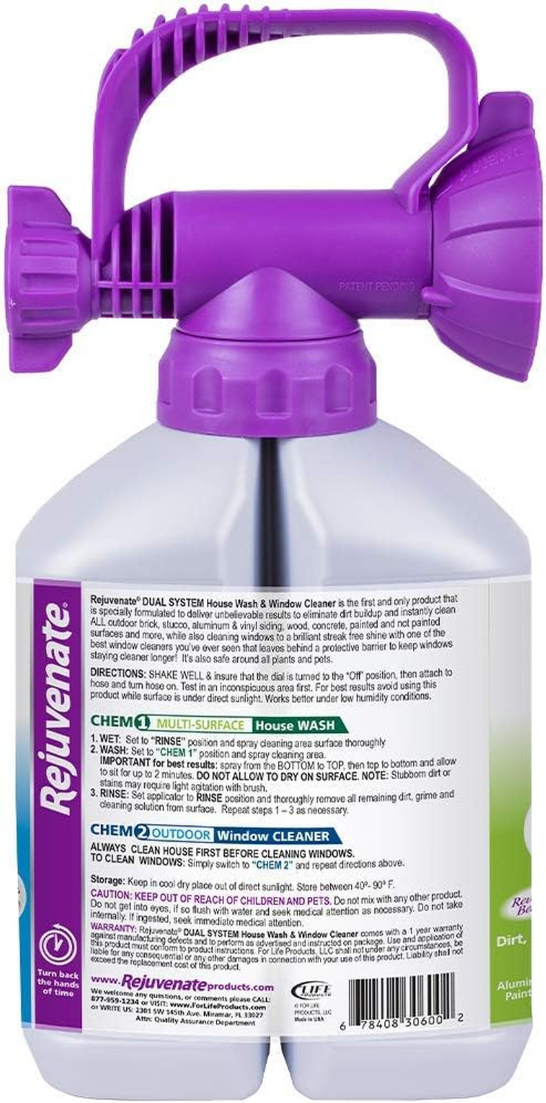 Dual System Outdoor Window Cleaner & House Siding Cleaner with Hose-End Attachme