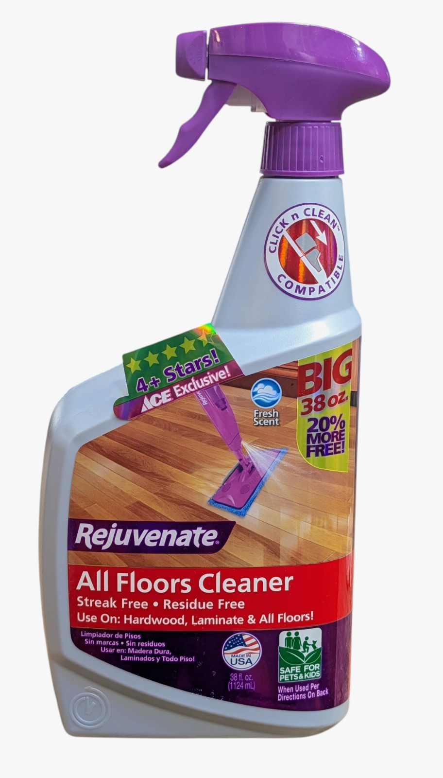 Rejuvenate All Floors Cleaner – Streak & Residue Free – 38 Fl Oz.