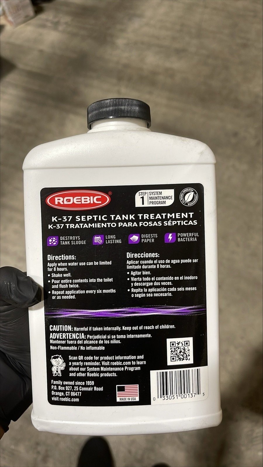 Roebic K-37 Septic Tank Water Treatment 32 oz