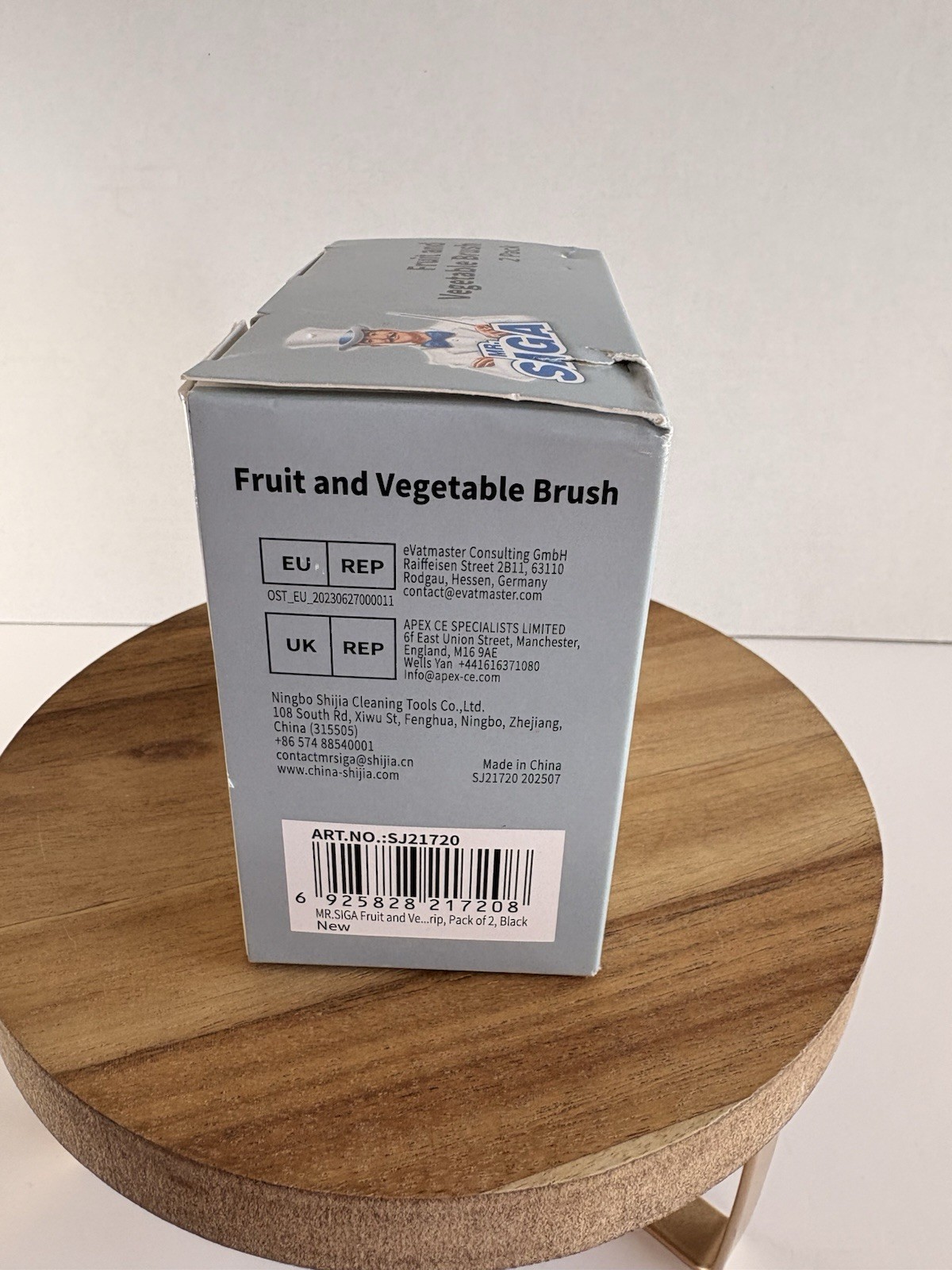 MR SIGA Fruit Vegetable Brush 2 Pack Produce Cleaning Brushes Open Box New