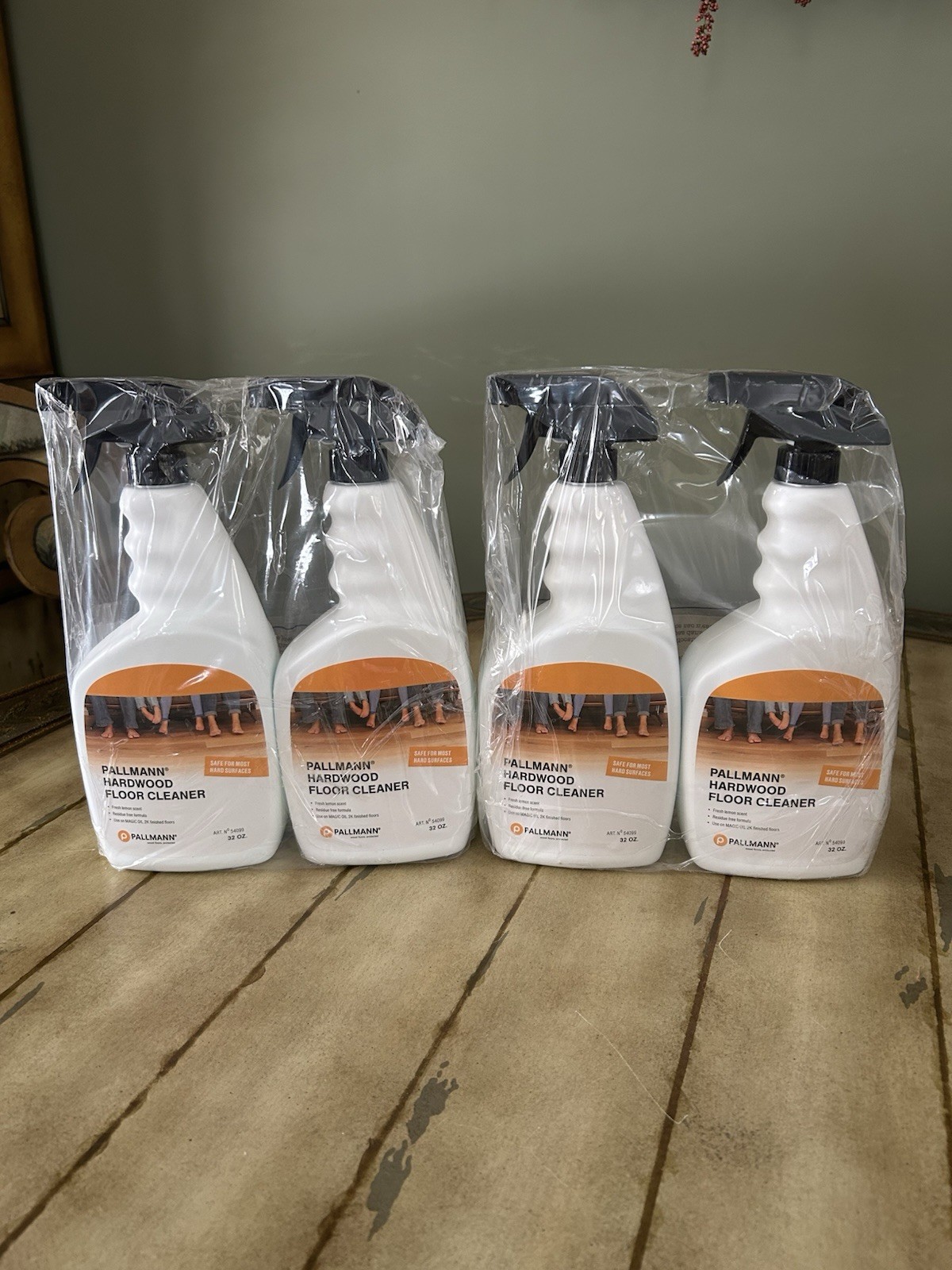 Pallmann (4 Bottles) Hardwood Floor Cleaner 32 Ounce Spray Bottles