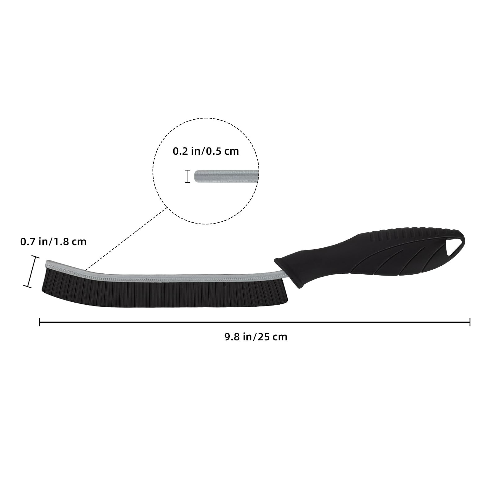 Stiff Crevice Cleaning Brush, Multiuse For Grout Faucets Windows, Black
