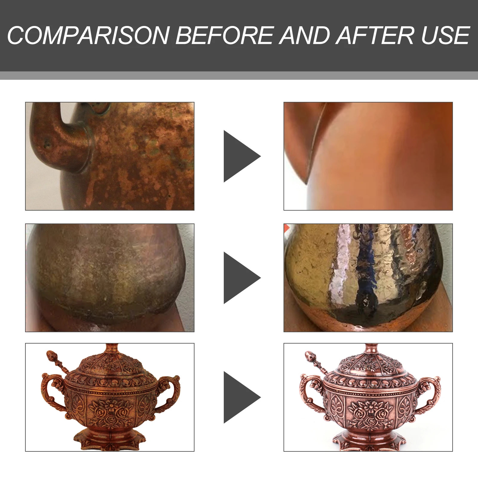100ml Brass Copper Cleaner Polish Paste Non Abrasive Metal Rust Tarnish Remover