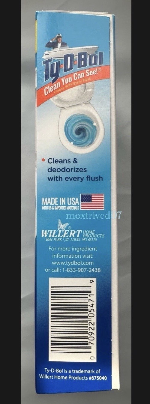 Ty-D-Bol® 2 Boxes x 5 Ct Value Packs, 10 Tablets Total, Toilet Bowl Cleaner Blue