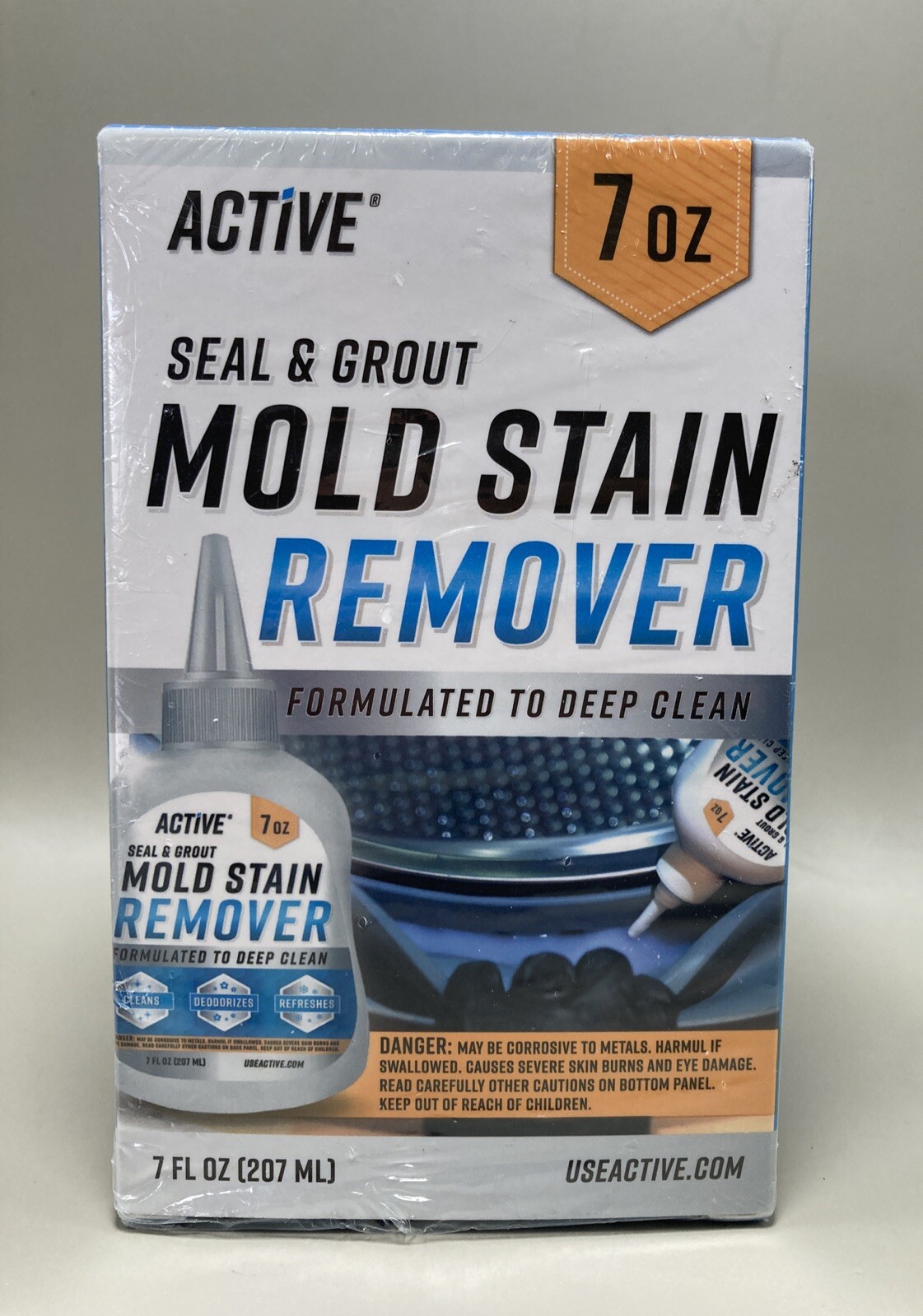 NEW & SEALED – Active Mold Stain Remover Seal Grout Deep Clean 7oz – Deodorizes