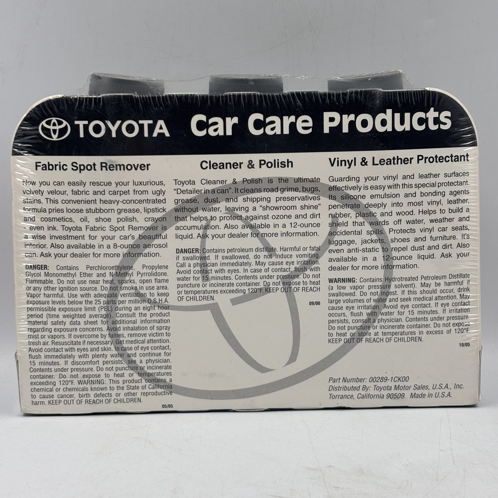 Toyota Car Care Products Kit – Vinyl, Leather, Cleaner, Polish, Fabric Spot
