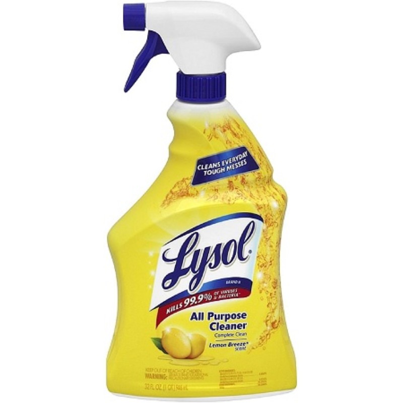 12x Lysol All Purpose Cleaner Lemon Spray Bottle Surface Home Hygiene Bulk 32oz
