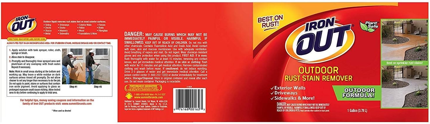 Liquid Rust Stain Remover – 2 Gallons, No Scrubbing, Safe for Surfaces