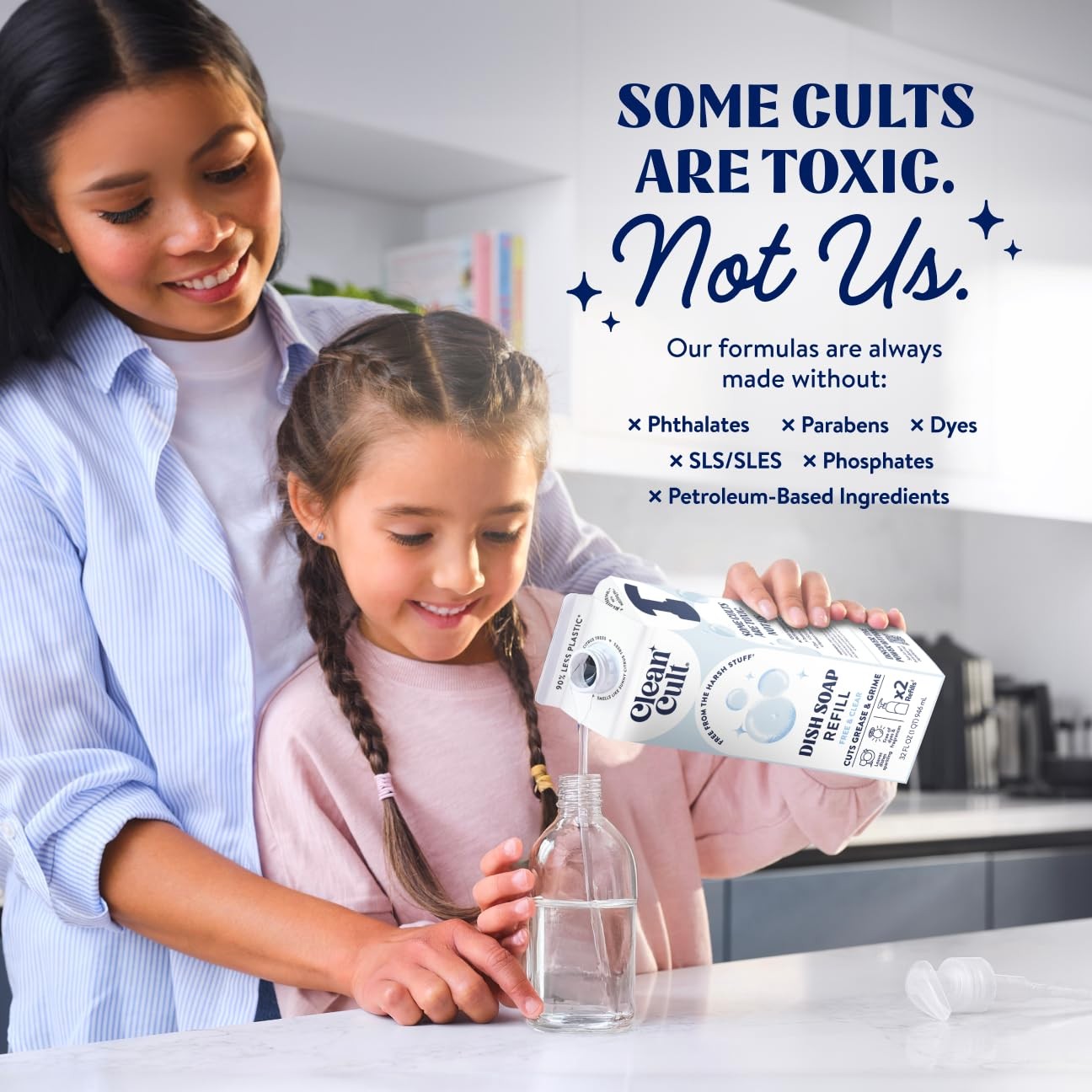 Cleancult Dish Soap Liquid Refills Plant Based Cleaning Power Cuts Grease &…