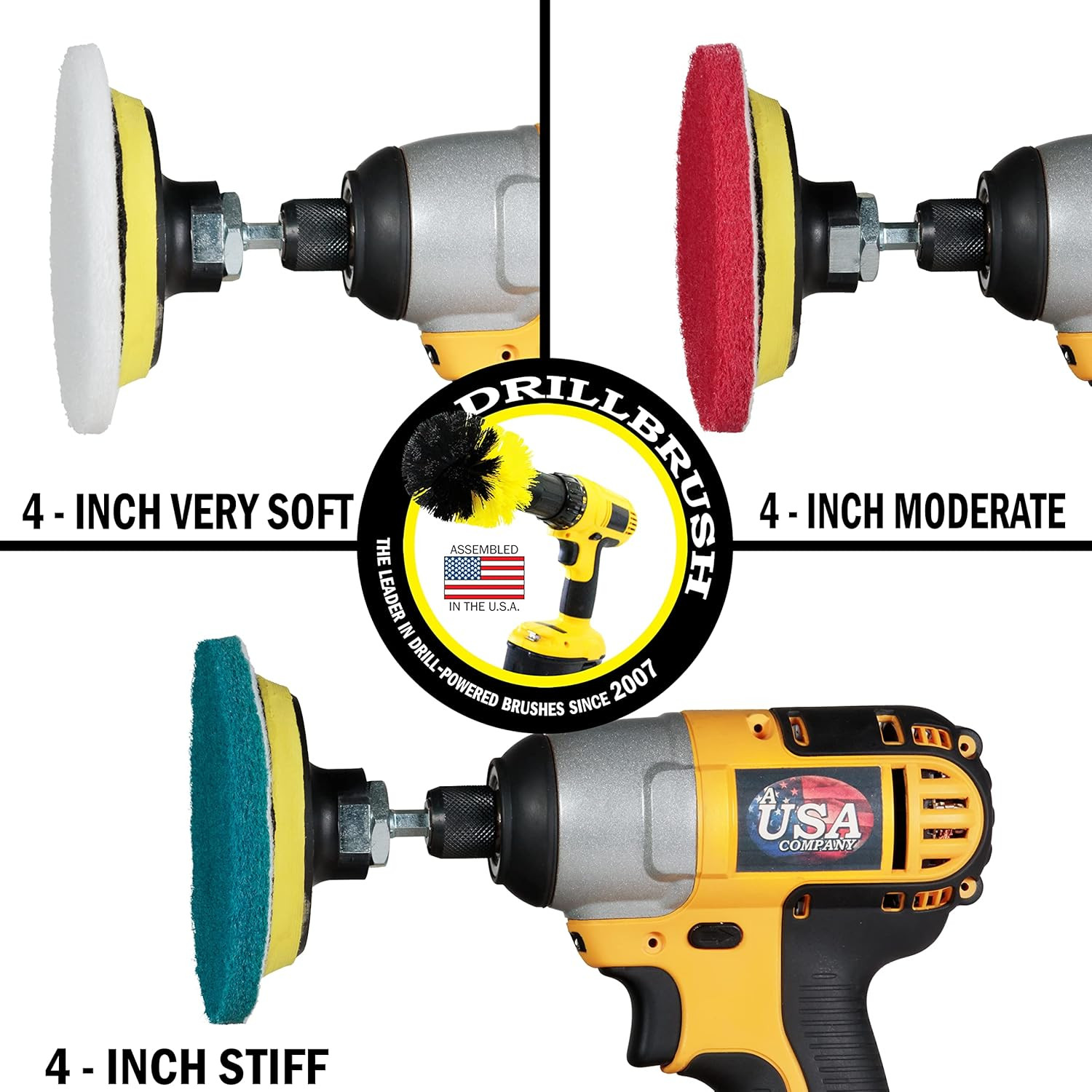 Rotary Brush Kit – Scrub Pads – Shower Scrubbing Brushes for Cordless Drill – Ti