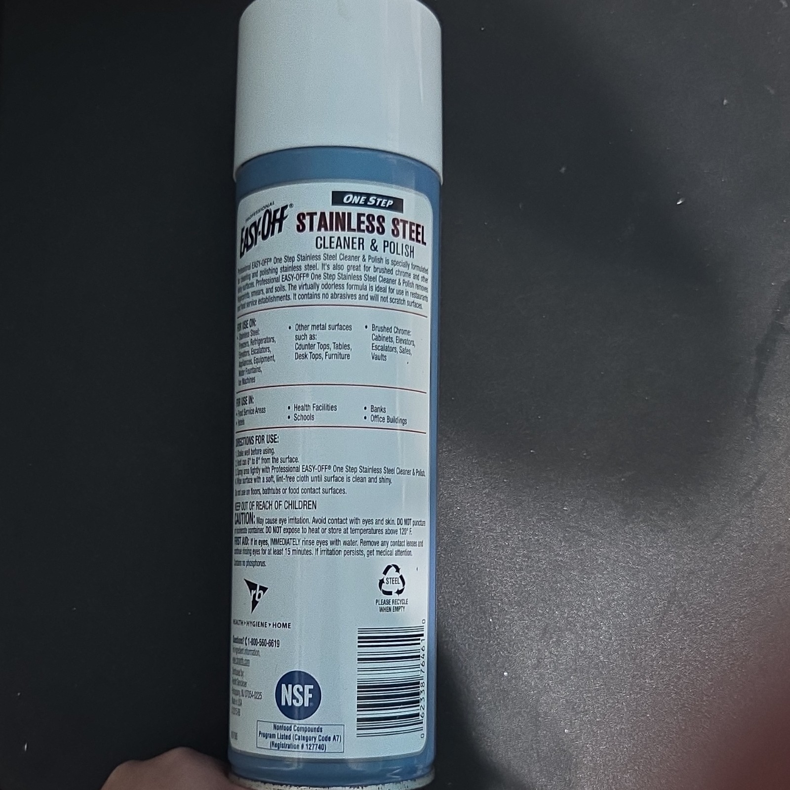 EASY-OFF Stainless Steel Cleaner & Polish Aerosol 17 oz NSF No Abrasives