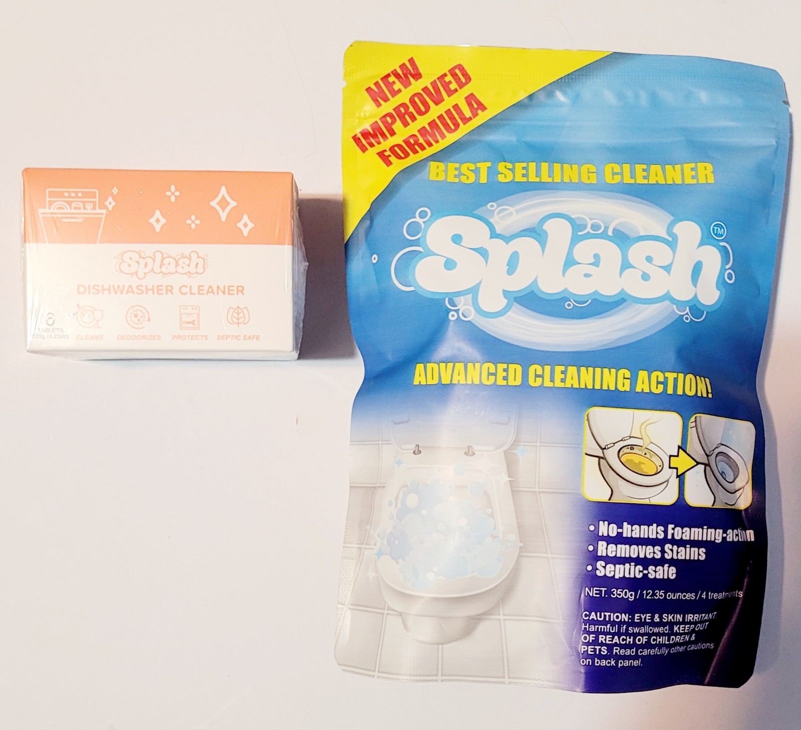 Dishwasher Cleaner Tablets For All Machines & Splash Foaming Toilet Cleaning Set