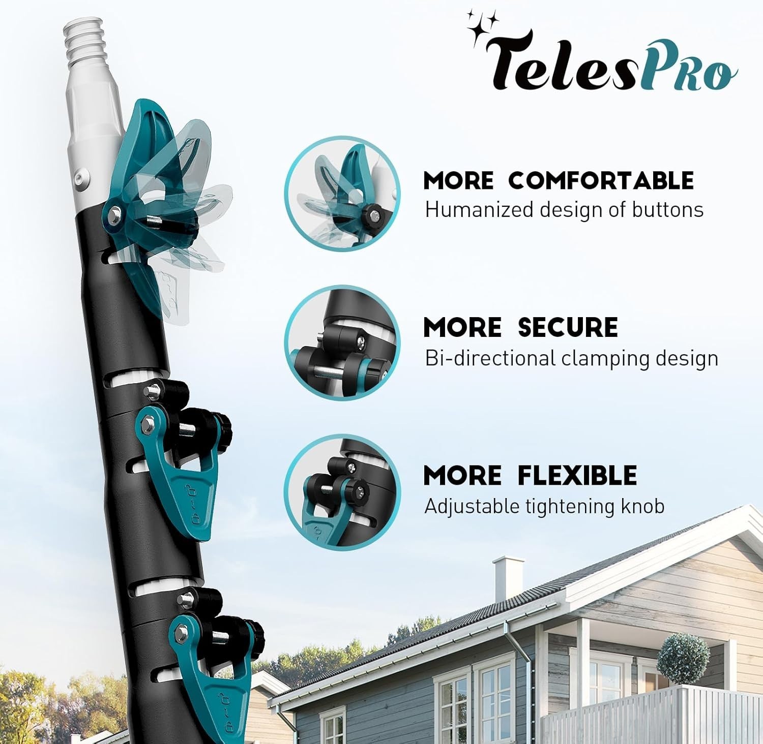 5-12 ft Window Squeegee with Extension Pole, Window Cleaner Tool with 3-Stage…