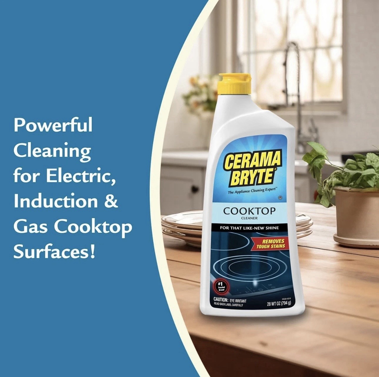 Cerama Bryte Cooktop and Stove Cleaner for Glass-Ceramic Surfaces, 2-pack 28 Oz