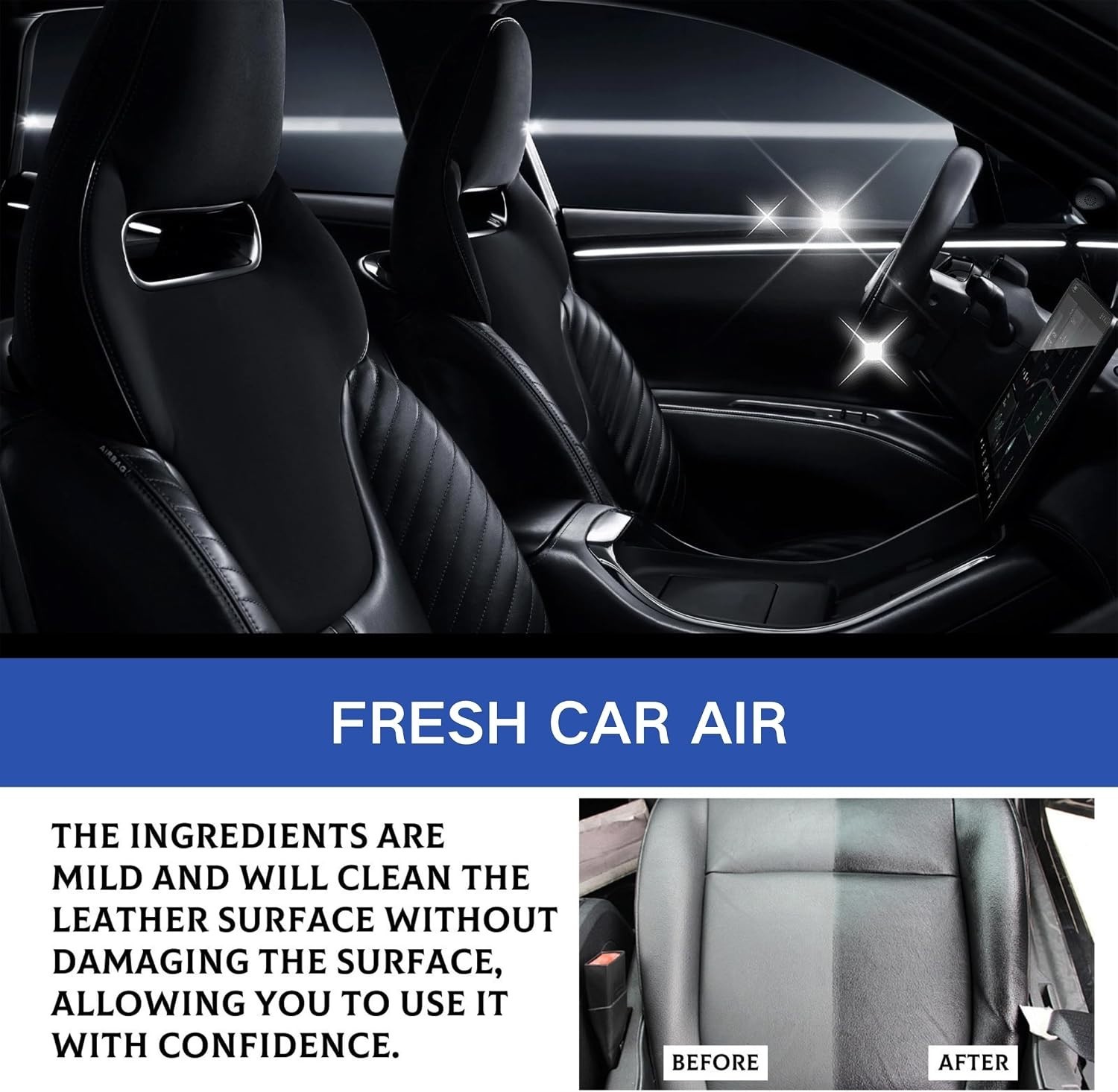 Leader Cleaning and Care Cream, Leather Cleaning Cream for Car In