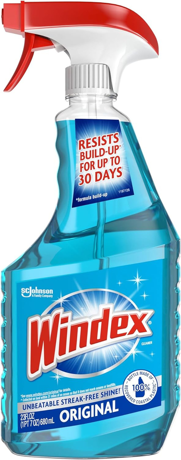 Glass and Window Cleaner Spray Bottle, Bottle Made from 100% Recovered Coastal P