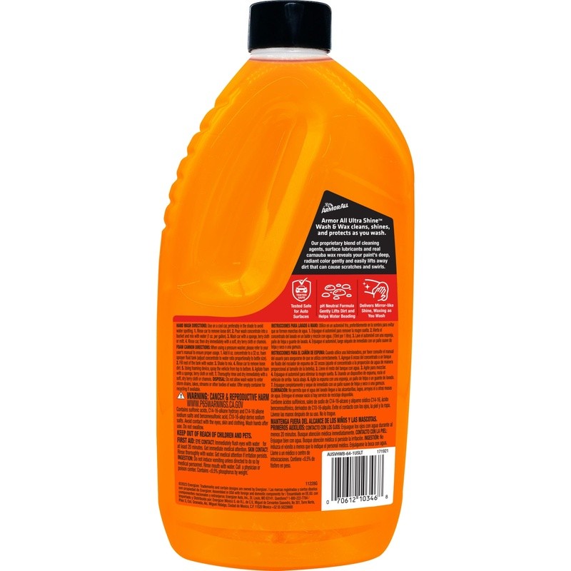 Ultra Shine Car Wash Wax pH Neutral All-in-One Foam Cleaner Tire Shine 64oz New