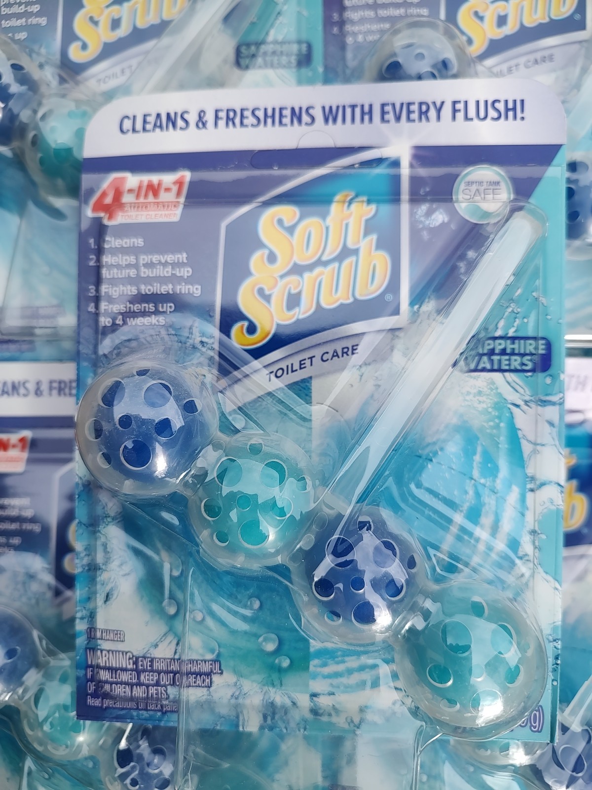 Soft Scrub 4-in-1 Rim Hanger Toilet Bowl Cleaner Sapphire Waters 1 Count 5 Pack