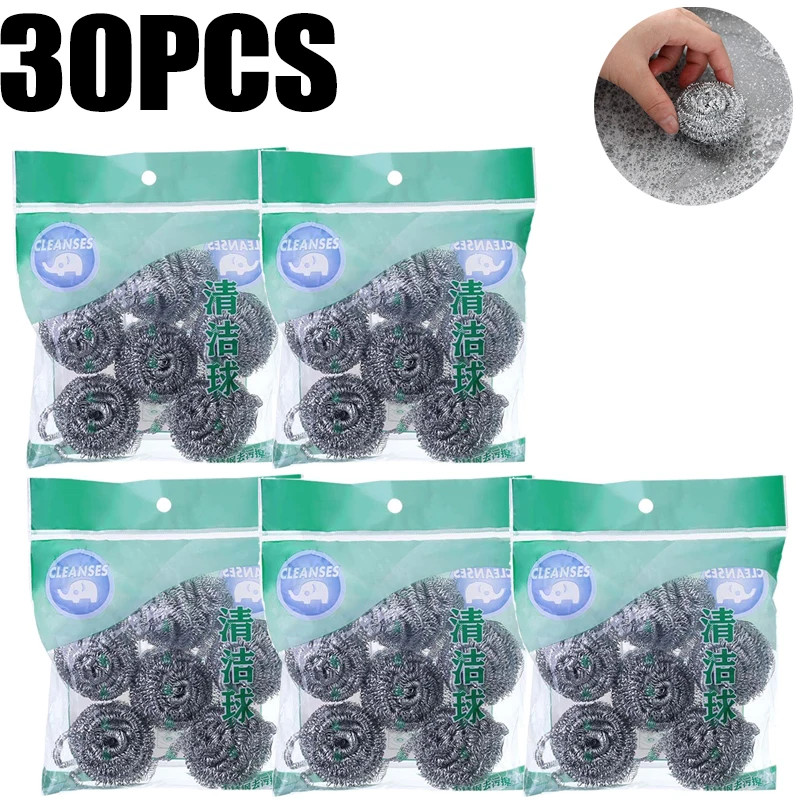 Steel Wire Cleaning Ball Brushes Household Cleaning Products Dishwashing Sponges