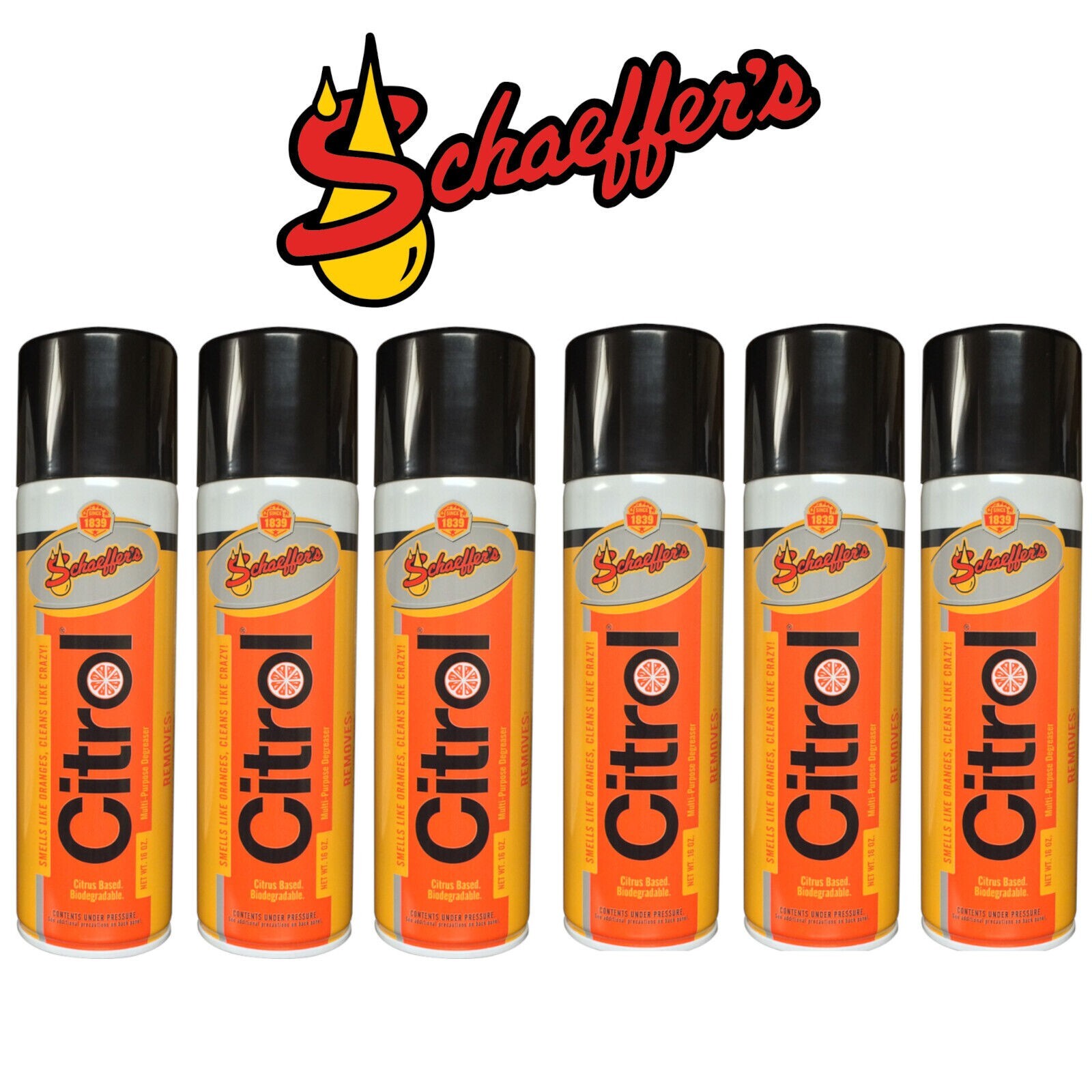 Schaeffers Citrol 266 Aerosol Multi-purpose Degreaser/Cleaner Citrus 16oz 6 Can