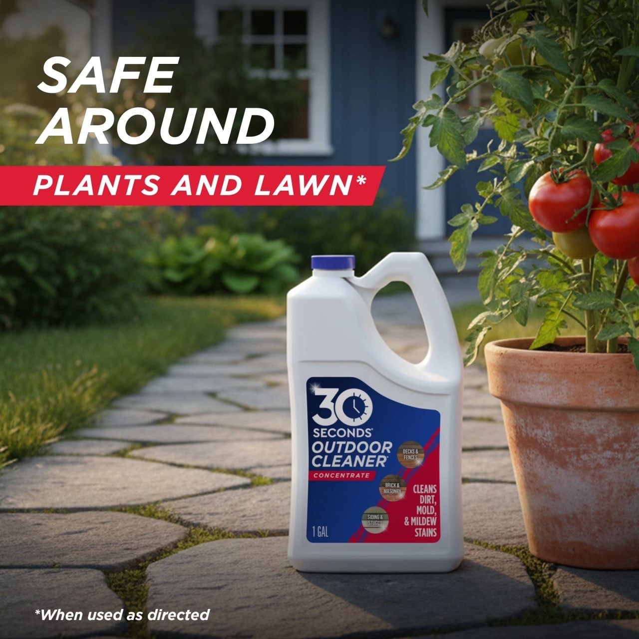 (2 Pack) 30 SECONDS Outdoor Cleaner Concentrate 1 Gallon Mold & Mildew Remover