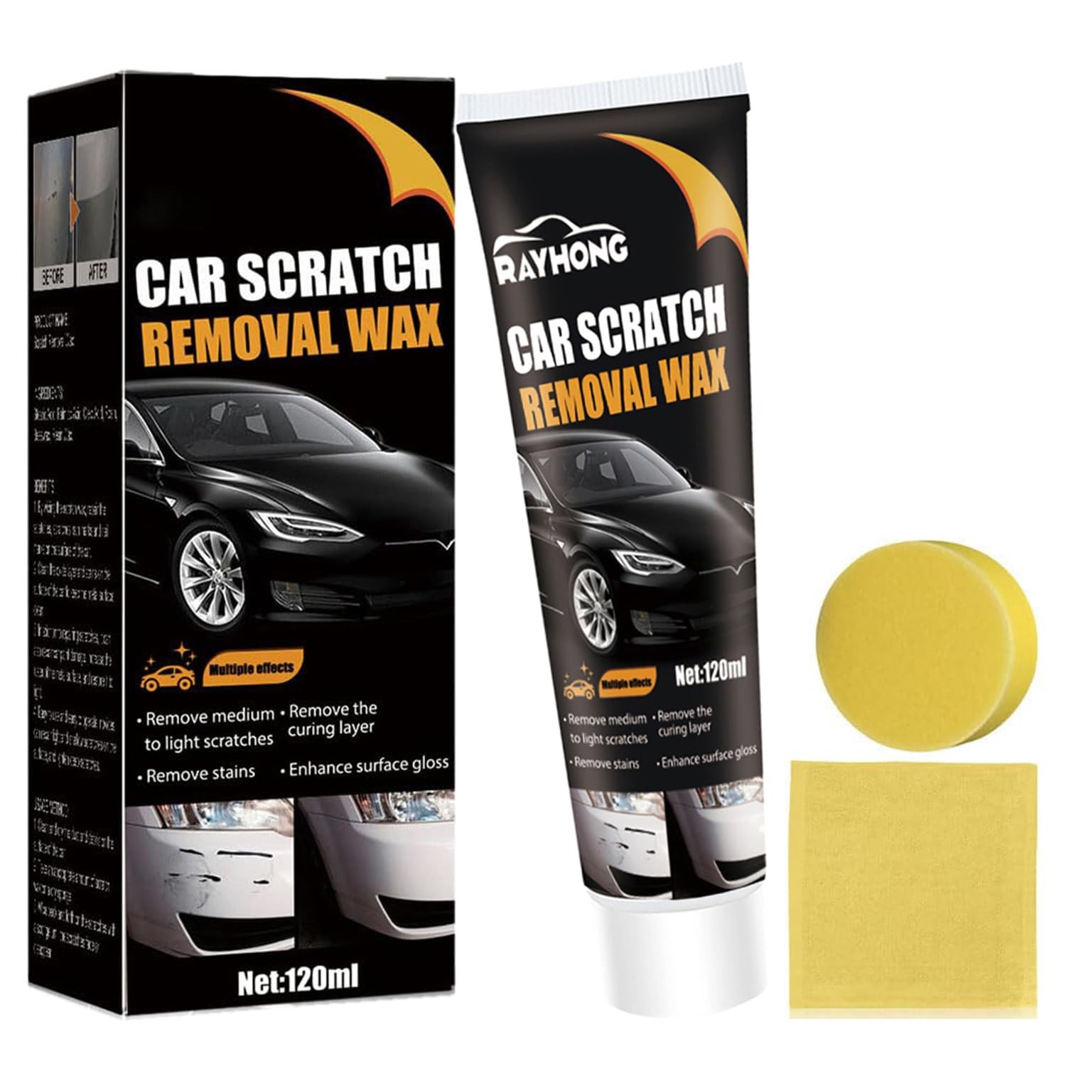 Car Scratch Remover for Vehicles, Deep Scratch Repair Paste with Polishing Wa…