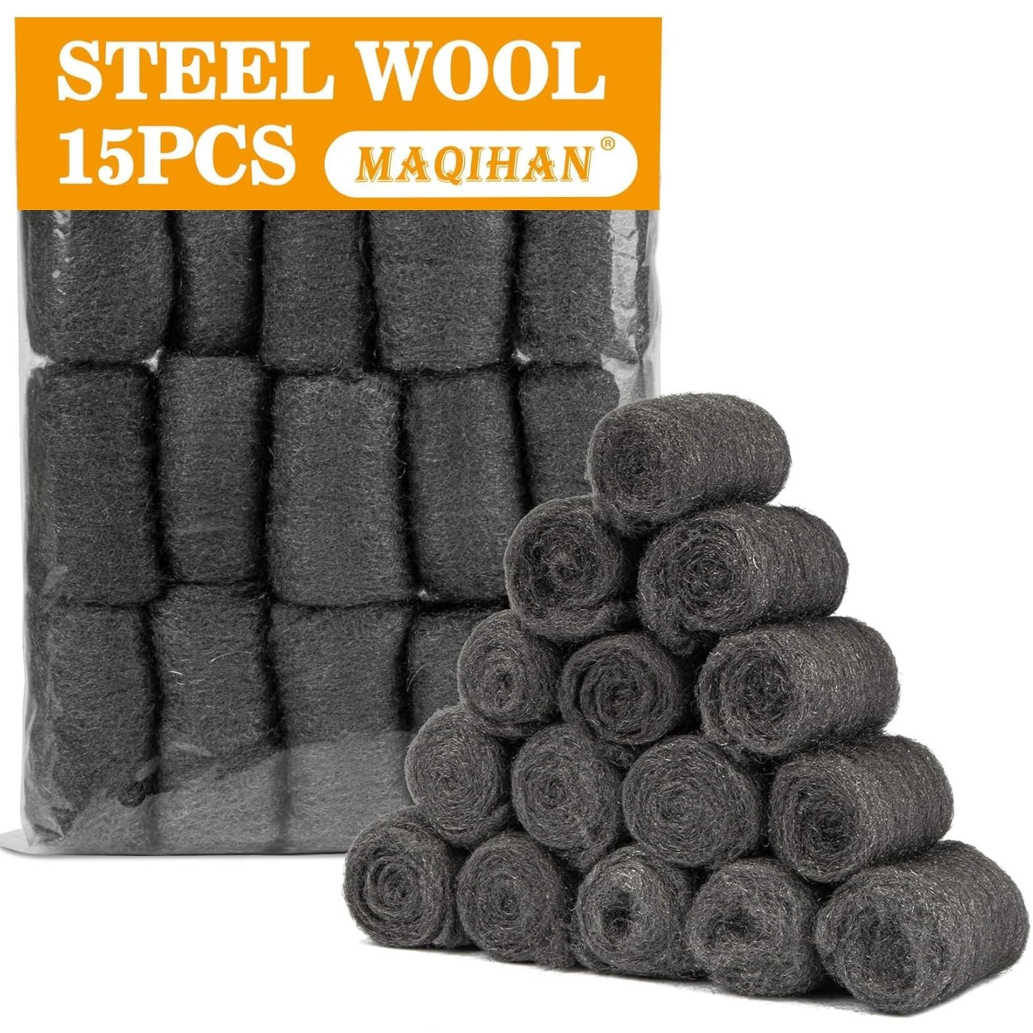 High-Quality Steel Wool Pads 0000 (15 Count) for Flawless Polishing & Filling