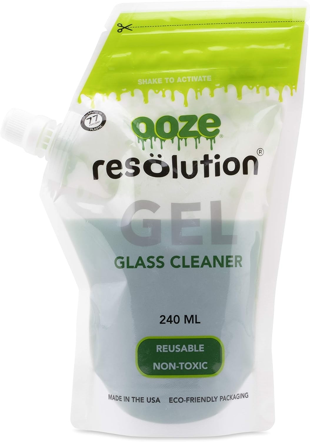 2x Pouches Ooze Resolution Non Toxic Gel Glass Cleaner – 240ml Each