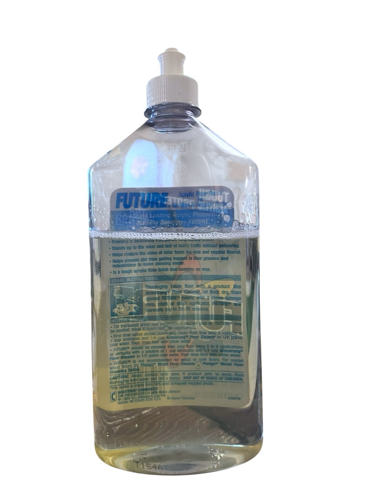 Vintage FUTURE Floor Finish Cleaner Shine 27 oz Bottle SC Johnson 1998