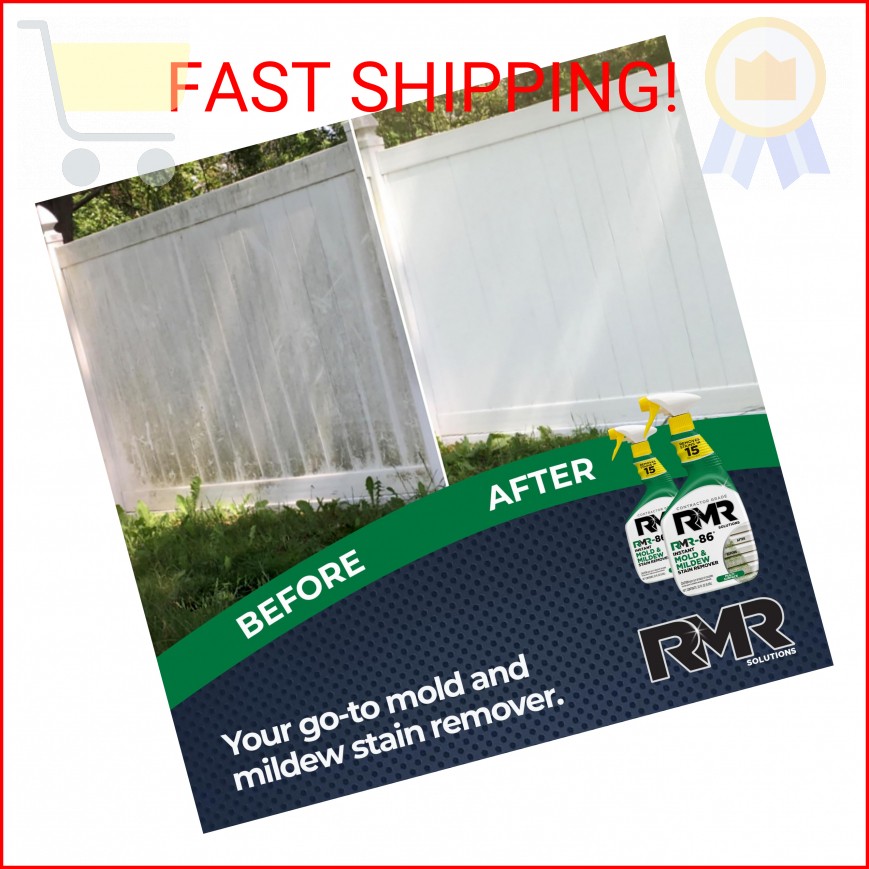 RMR-86 Instant Mold and Mildew Stain Remover Spray – Scrub Free Formula, 2 Pack