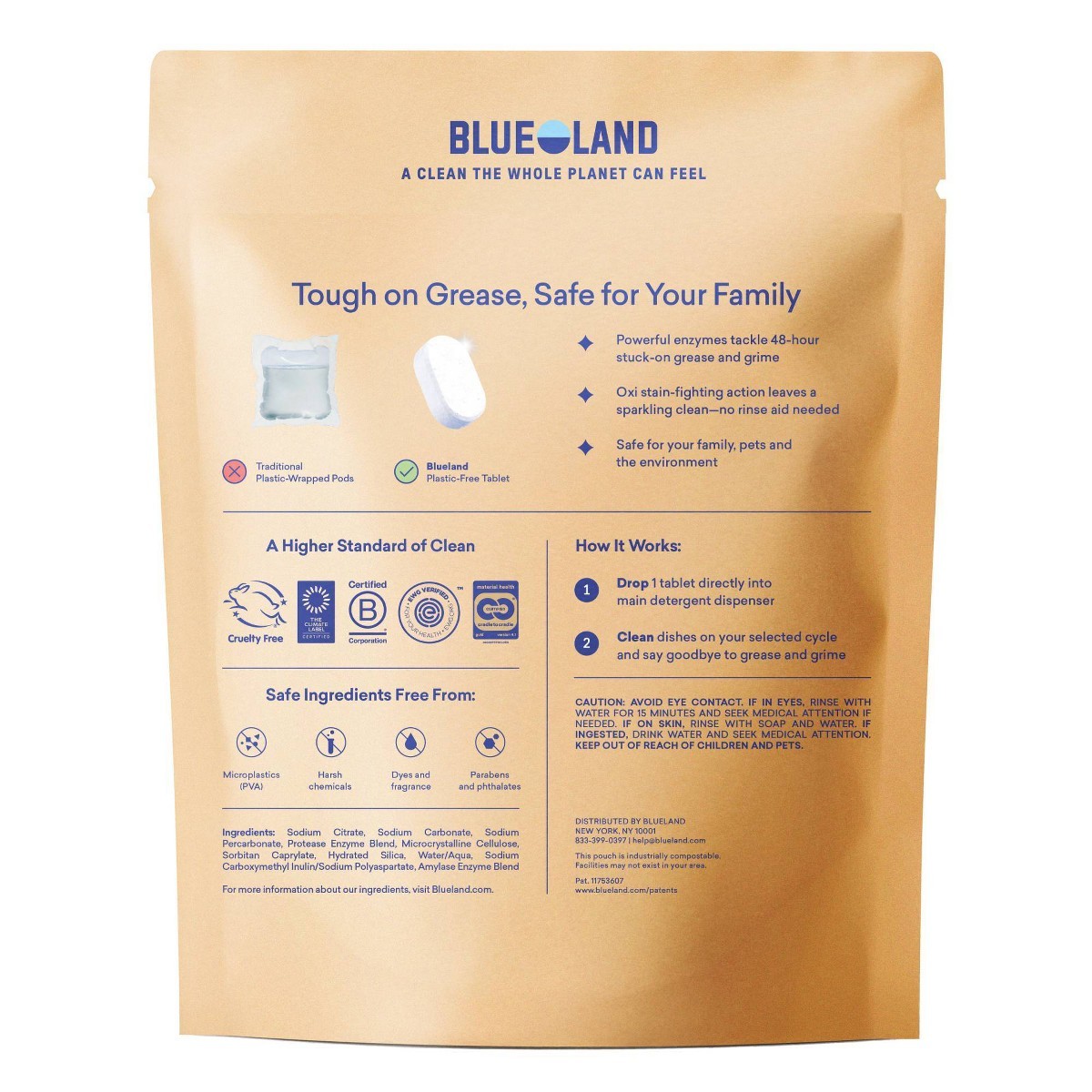 Blueland Lemon Zest Dishwasher Detergent Tablets – 9.5oz/40ct: Bleach-Free