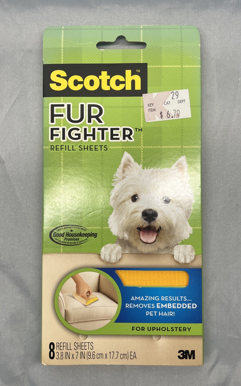 Scotch Fur Fighter 8 Refill Sheets NEW 3M Dog Cat for upholstery