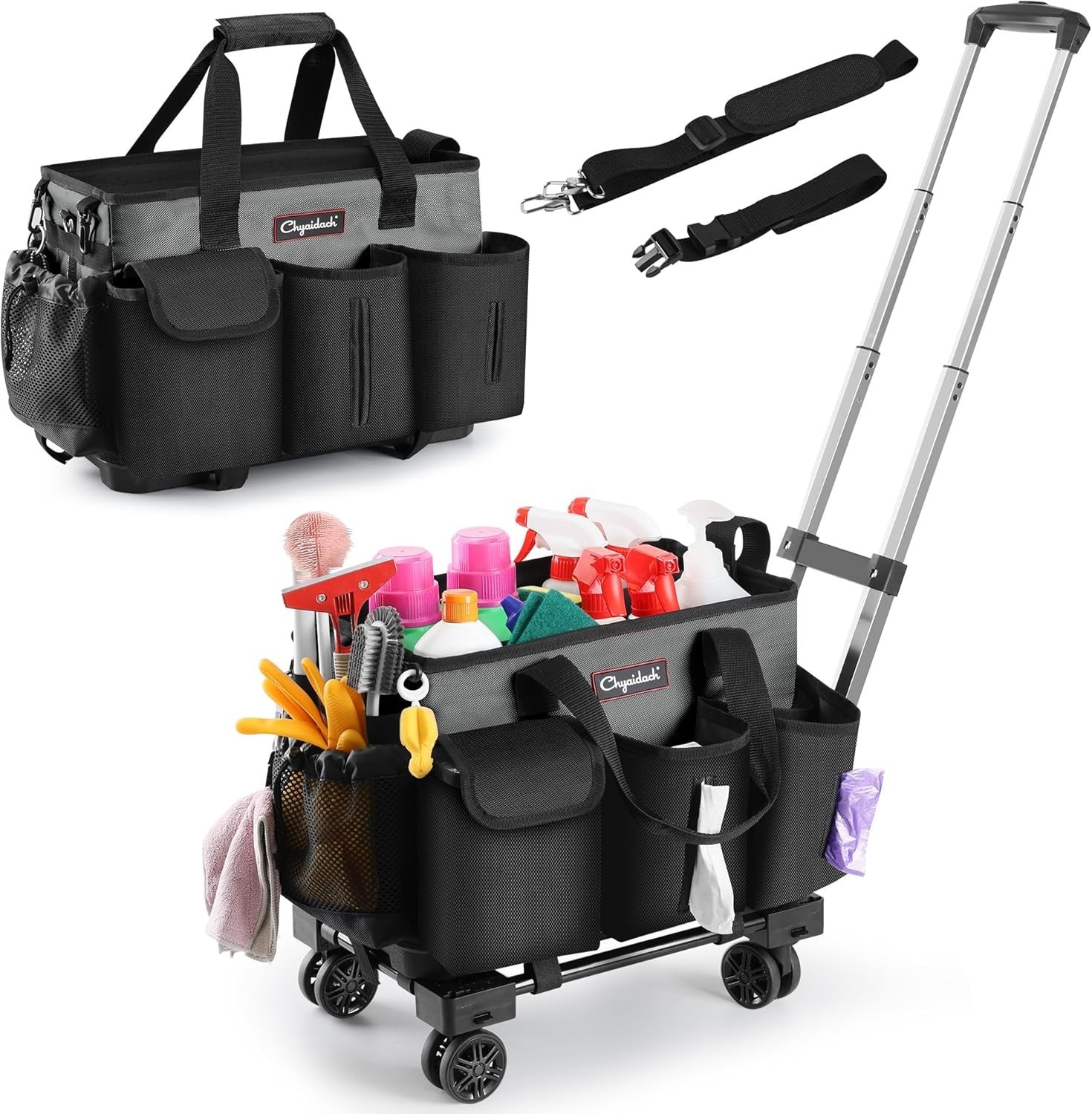 Large Capacity Wheeled Cleaning Caddy – Perfect for Home, Car, Office, and More